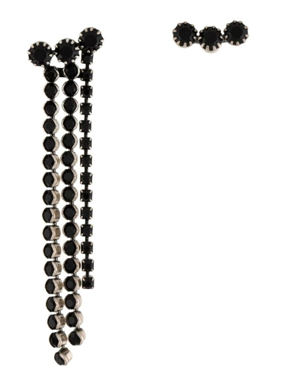 Isabel Marant Crystal A Wild Shore Asymmetrical Drop Earrings Black Gold